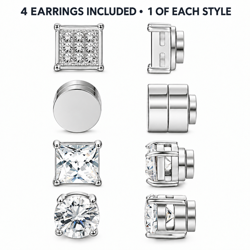 Four earrings, one of each style