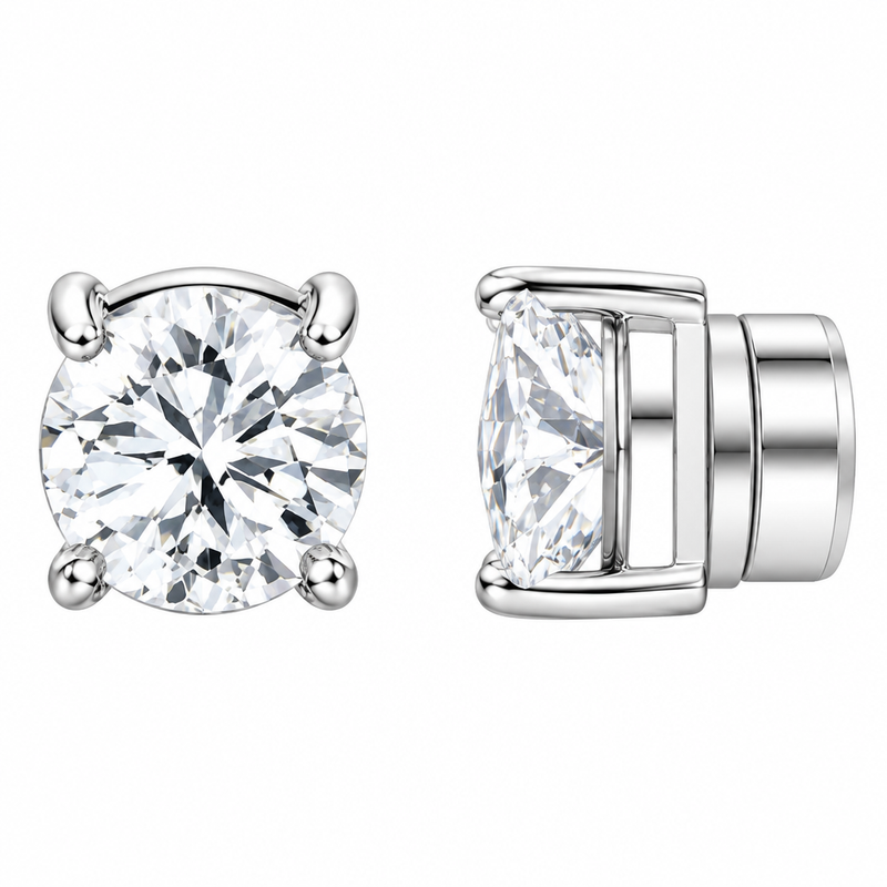 Round-cut magnetic earring