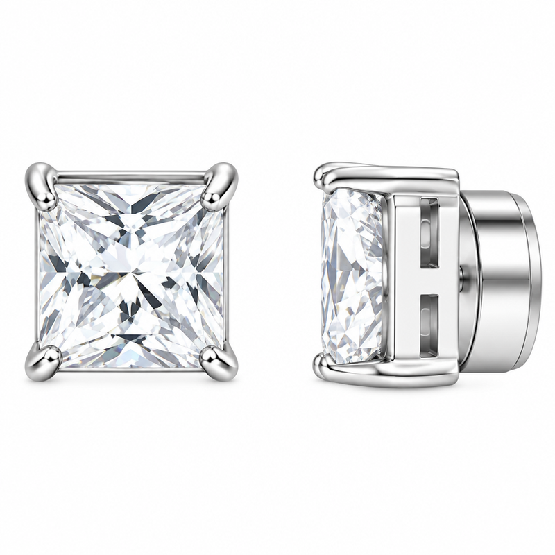 Square-cut magnetic earring